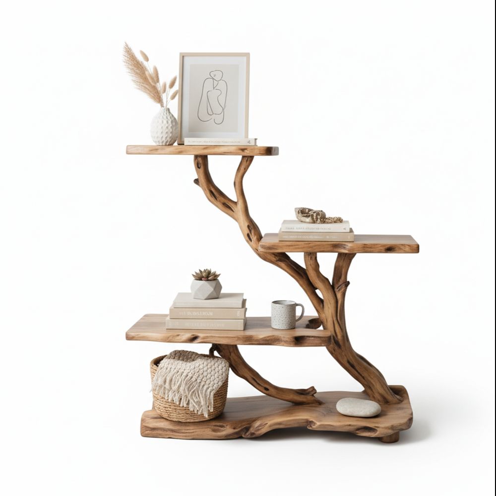 Handcrafted Driftwood Bookcase Nightstand Rustic Tree - Adult & Kids T-Shirts, Sweatshirts & Hoodies apparel design preview 1