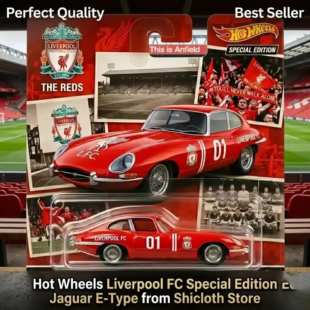 Wheels Liverpool FC Special Edition Jaguar E-Type - Adult & Kids T-Shirts, Sweatshirts & Hoodies apparel design preview 1