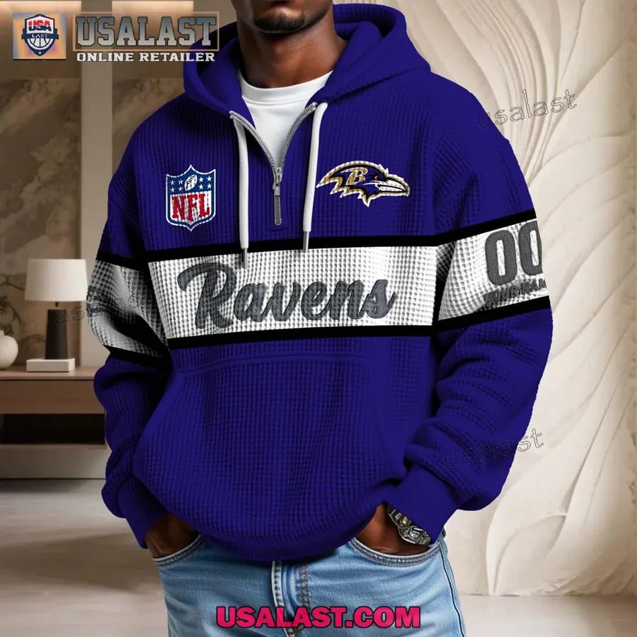 Baltimore Ravens Waffle Half Zip - Adult & Kids T-Shirts, Sweatshirts & Hoodies apparel design preview 1