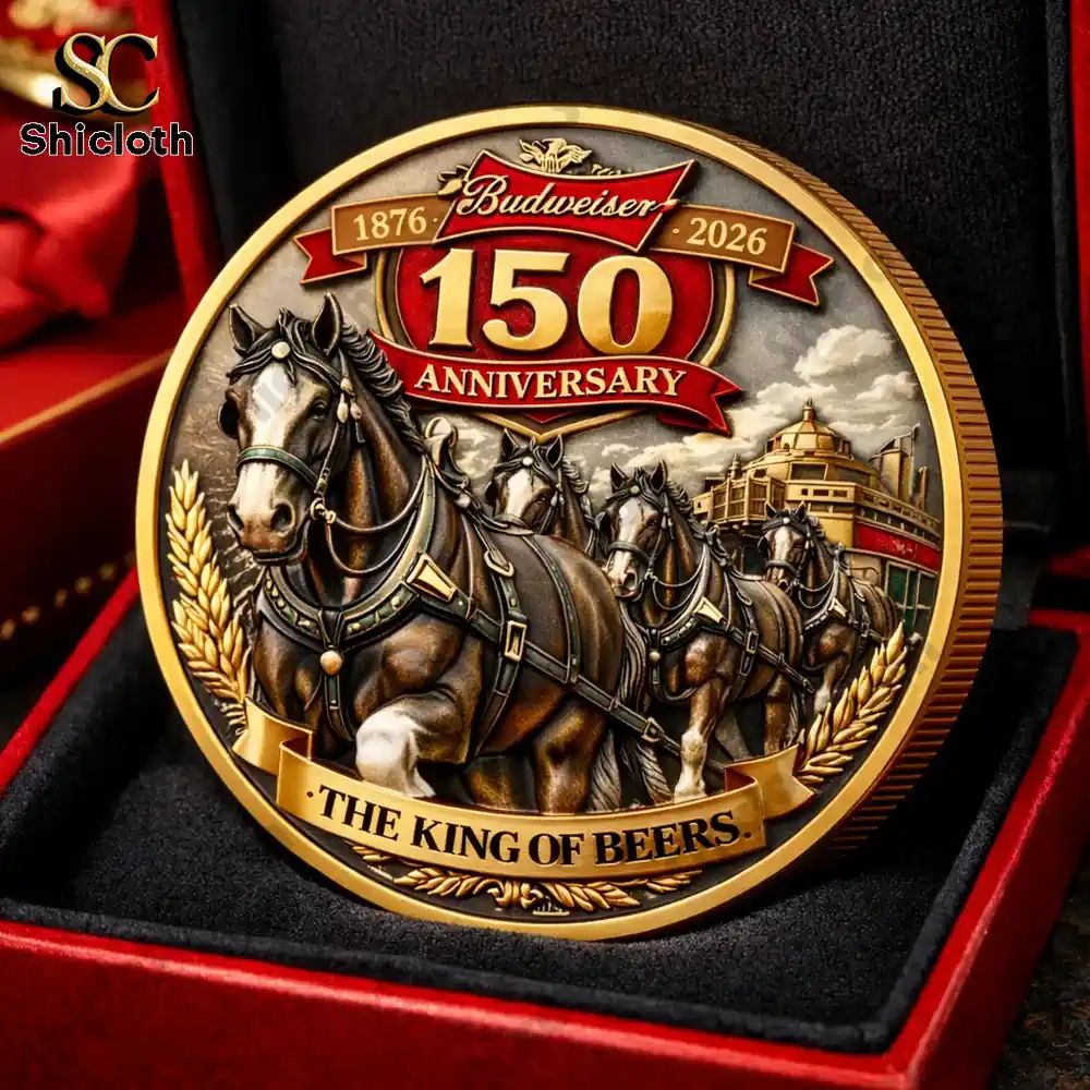 Budweiser 150th Anniversary Commemorative Coin - Adult & Kids T-Shirts, Sweatshirts & Hoodies apparel design preview 1