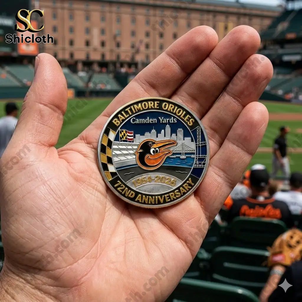 Baltimore Orioles 72nd Anniversary Commemorative Coin - Adult & Kids T-Shirts, Sweatshirts & Hoodies apparel design preview 1