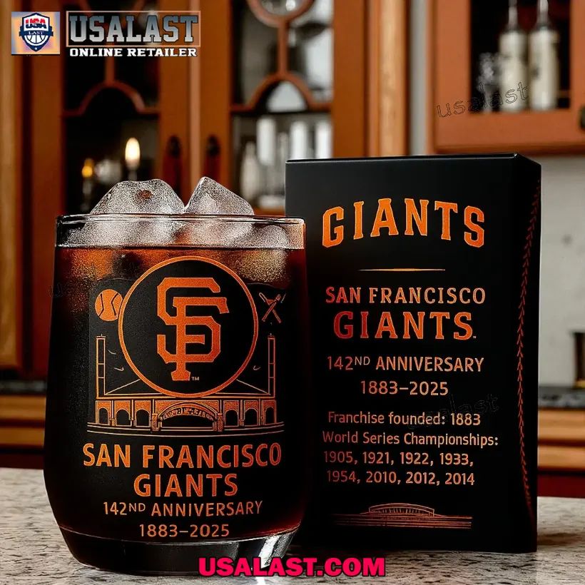 San Francisco Giants Anniversary 15oz Whiskey Glass - Adult & Kids T-Shirts, Sweatshirts & Hoodies apparel design preview 1