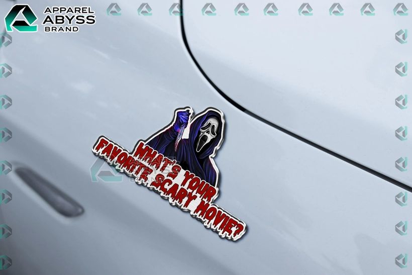 Ghostface Halloween Edition 3D Car Name Emblem - Adult & Kids T-Shirts, Sweatshirts & Hoodies apparel design preview 1