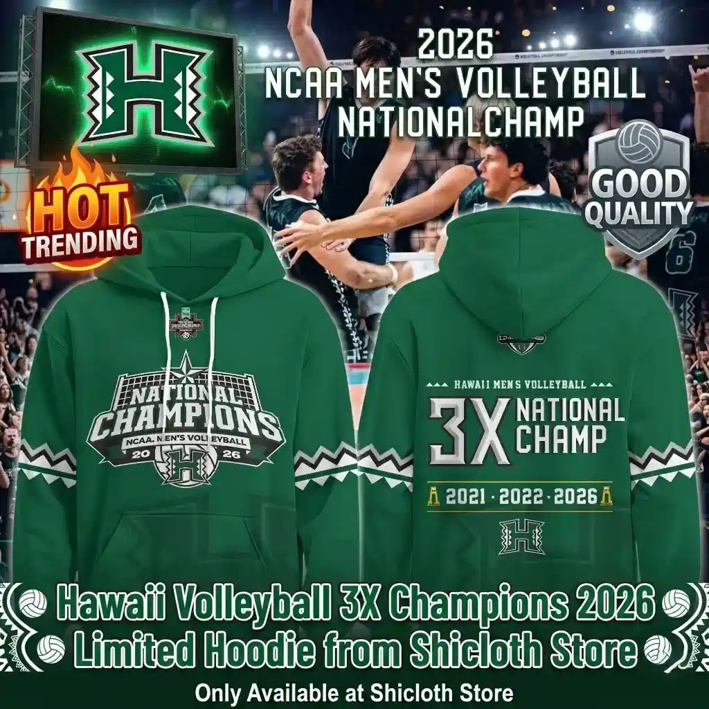 Hawaii Volleyball 3X Champions 2026 Limited - Adult & Kids T-Shirts, Sweatshirts & Hoodies apparel design preview 1