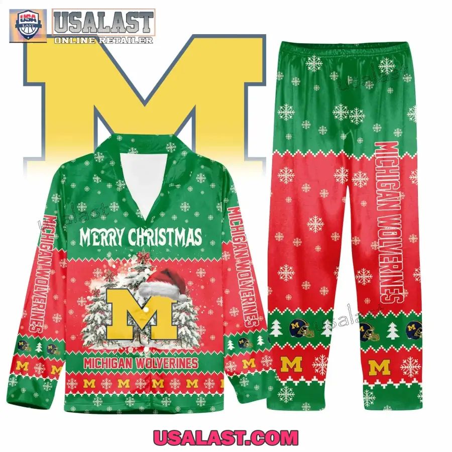 Michigan Wolverines Button Pajamas Set - Adult & Kids T-Shirts, Sweatshirts & Hoodies apparel design preview 1