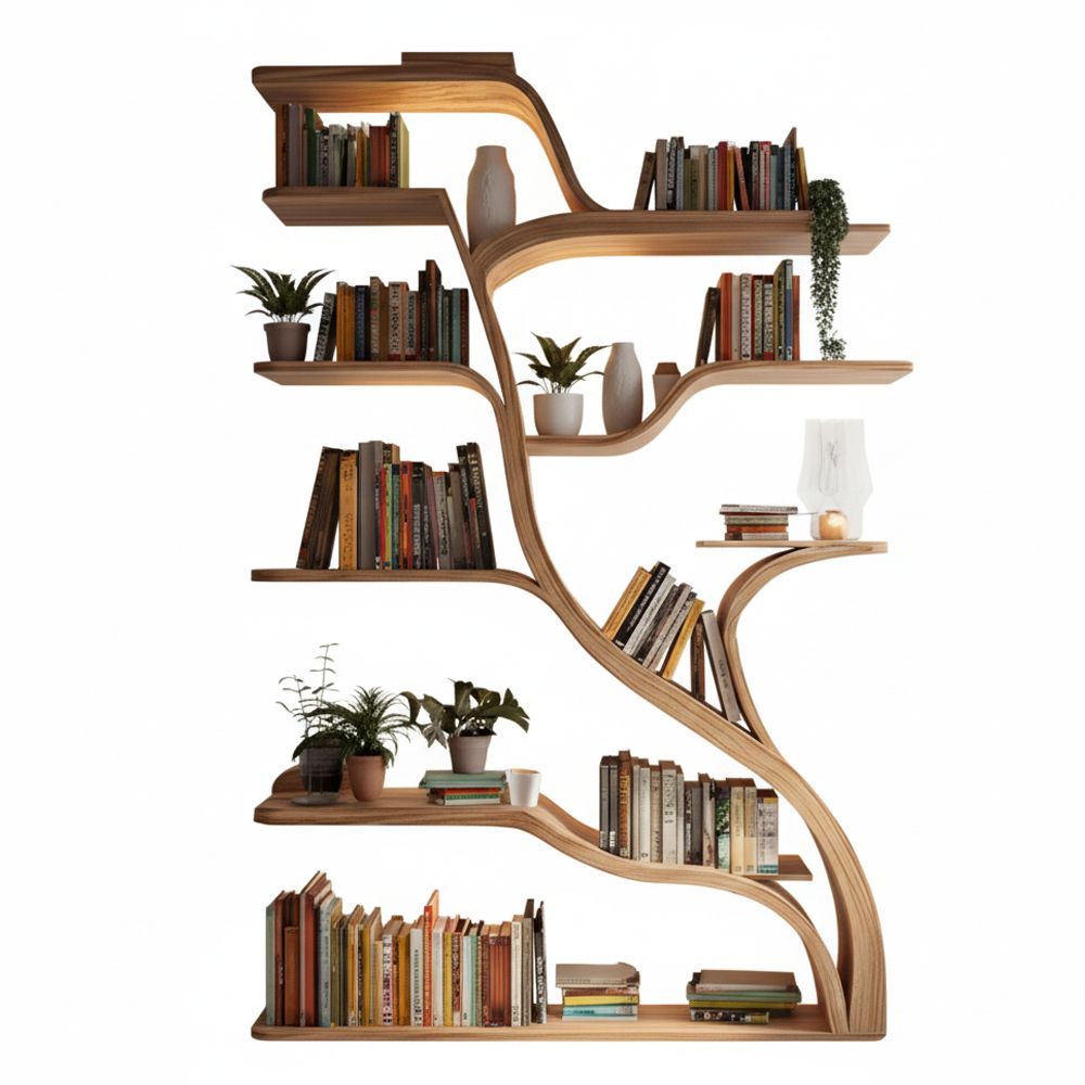 Handcrafted Tree Branch Bookshelf Handmade Farmhouse - Adult & Kids T-Shirts, Sweatshirts & Hoodies apparel design preview 1