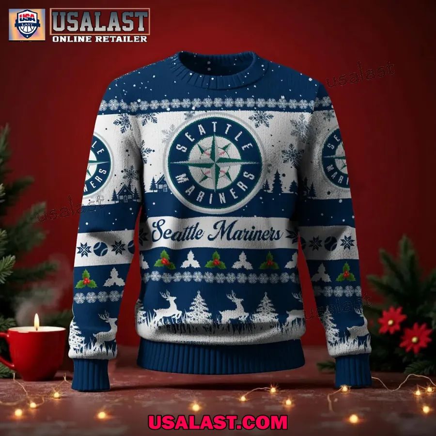 Seattle Mariners Ugly Christmas Sweater Jumper - Adult & Kids T-Shirts, Sweatshirts & Hoodies apparel design preview 1