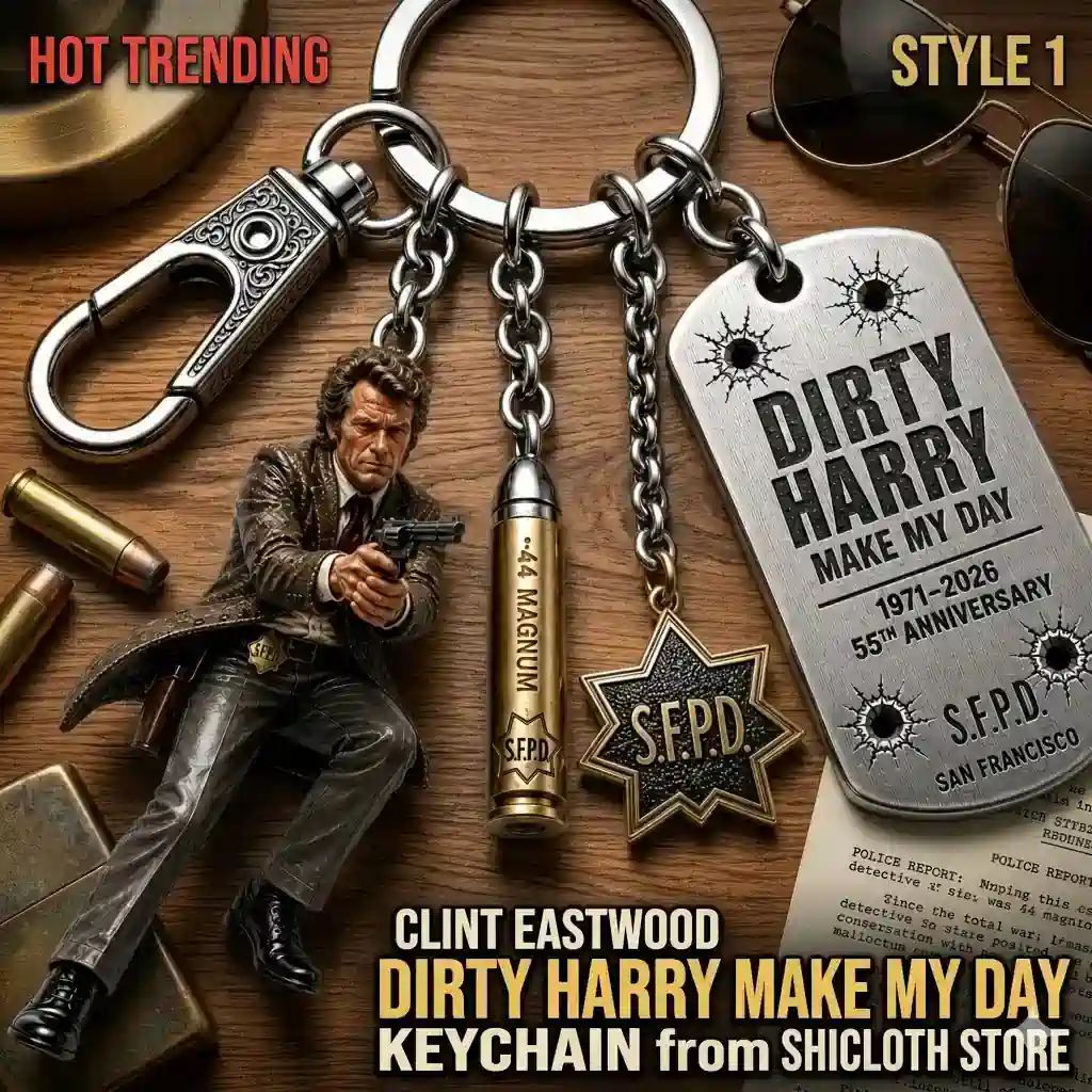 Clint Eastwood Dirty Harry Make My Day Keychain - Adult & Kids T-Shirts, Sweatshirts & Hoodies apparel design preview 1