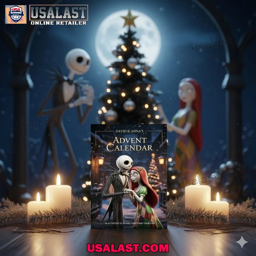 Personalized Jack And Sally Couple Advent Calendar - Adult & Kids T-Shirts, Sweatshirts & Hoodies apparel design preview 1