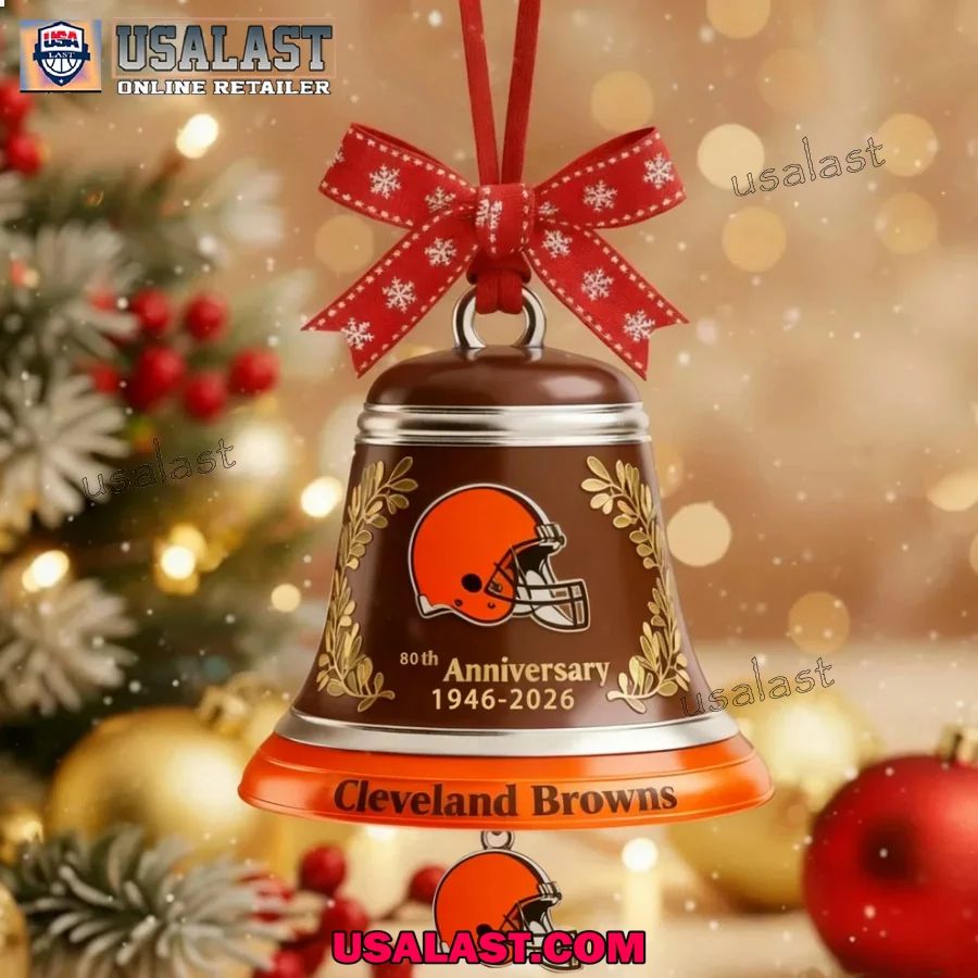 Cleveland Browns 2025 Christmas Bell Ornament - Adult & Kids T-Shirts, Sweatshirts & Hoodies apparel design preview 1