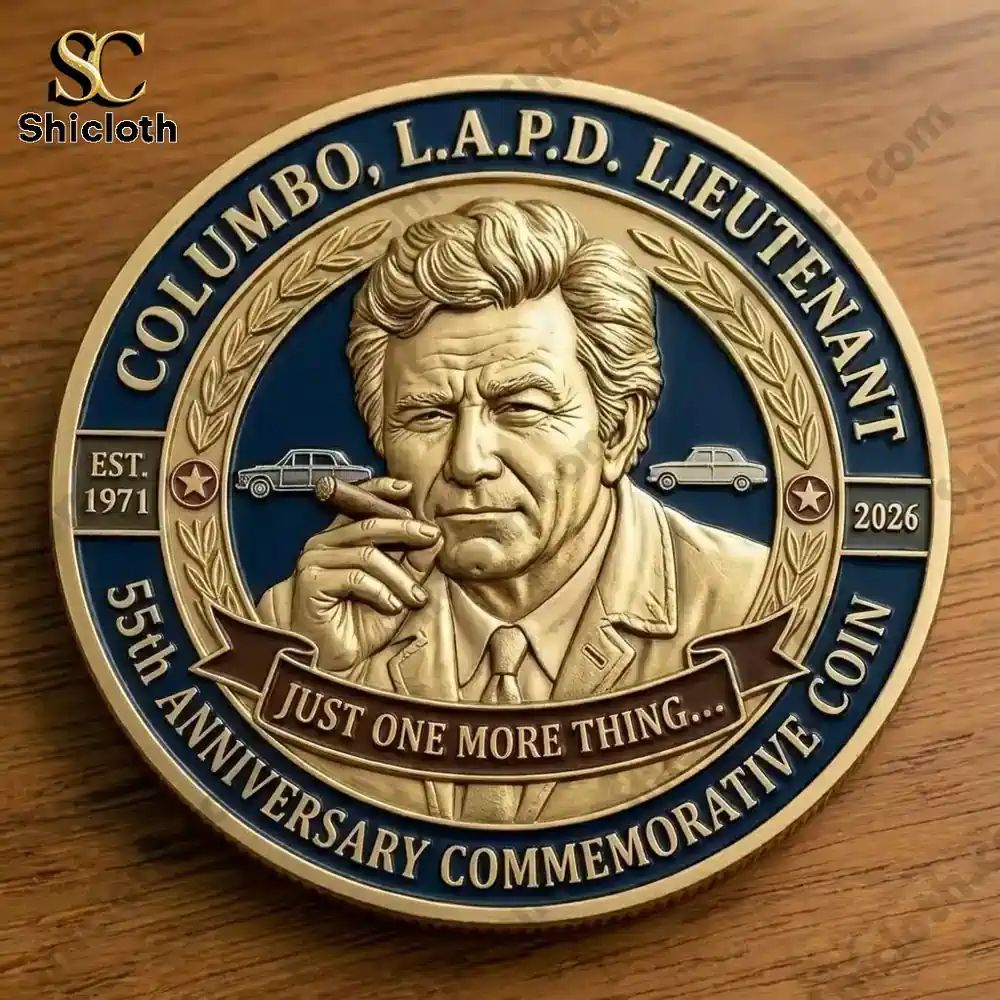 Columbo 55th Anniversary Commemorative Coin - Adult & Kids T-Shirts, Sweatshirts & Hoodies apparel design preview 1