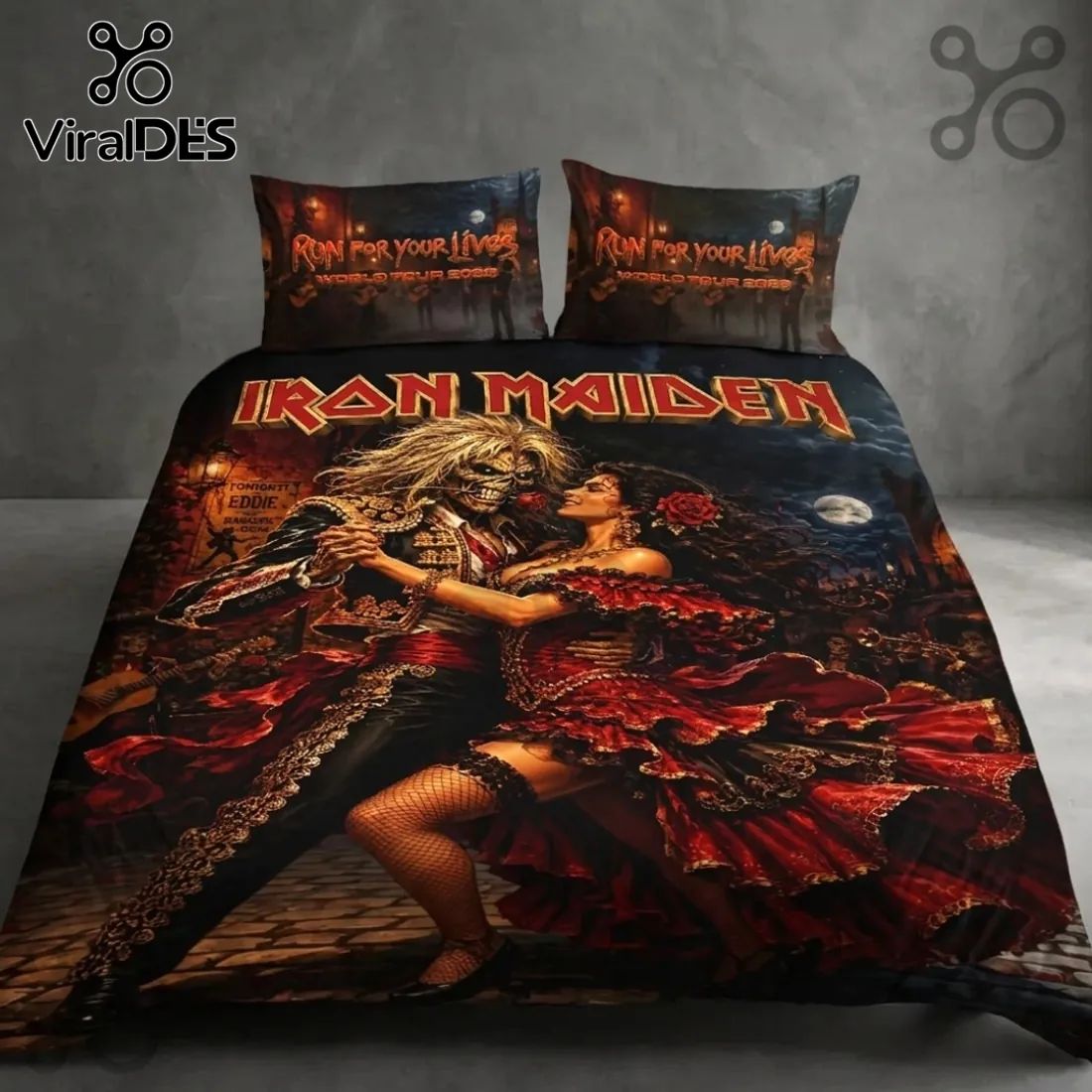 Iron Maiden 2026 World Tour Eddie Duvet Cover Set - Adult & Kids T-Shirts, Sweatshirts & Hoodies apparel design preview 1