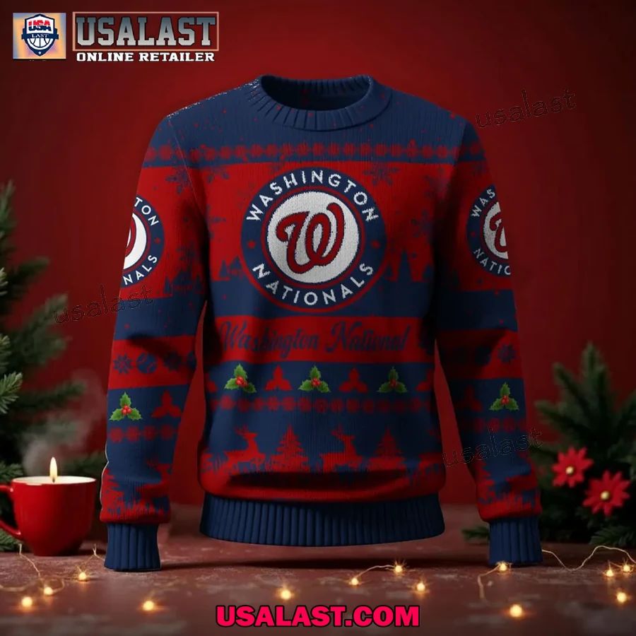 Washington Nationals Ugly Christmas Sweater Jumper - Adult & Kids T-Shirts, Sweatshirts & Hoodies apparel design preview 1