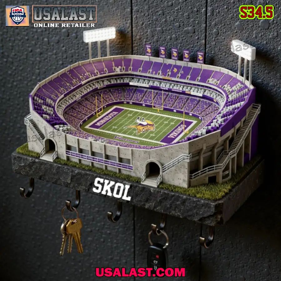 Minnesota Vikings Sports Stadium Key Hooks, Holder - Adult & Kids T-Shirts, Sweatshirts & Hoodies apparel design preview 1