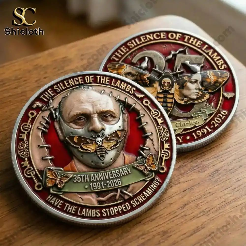 The Silence Of Lambs 35th Anniversary 1991-2026 Coin - Adult & Kids T-Shirts, Sweatshirts & Hoodies apparel design preview 1