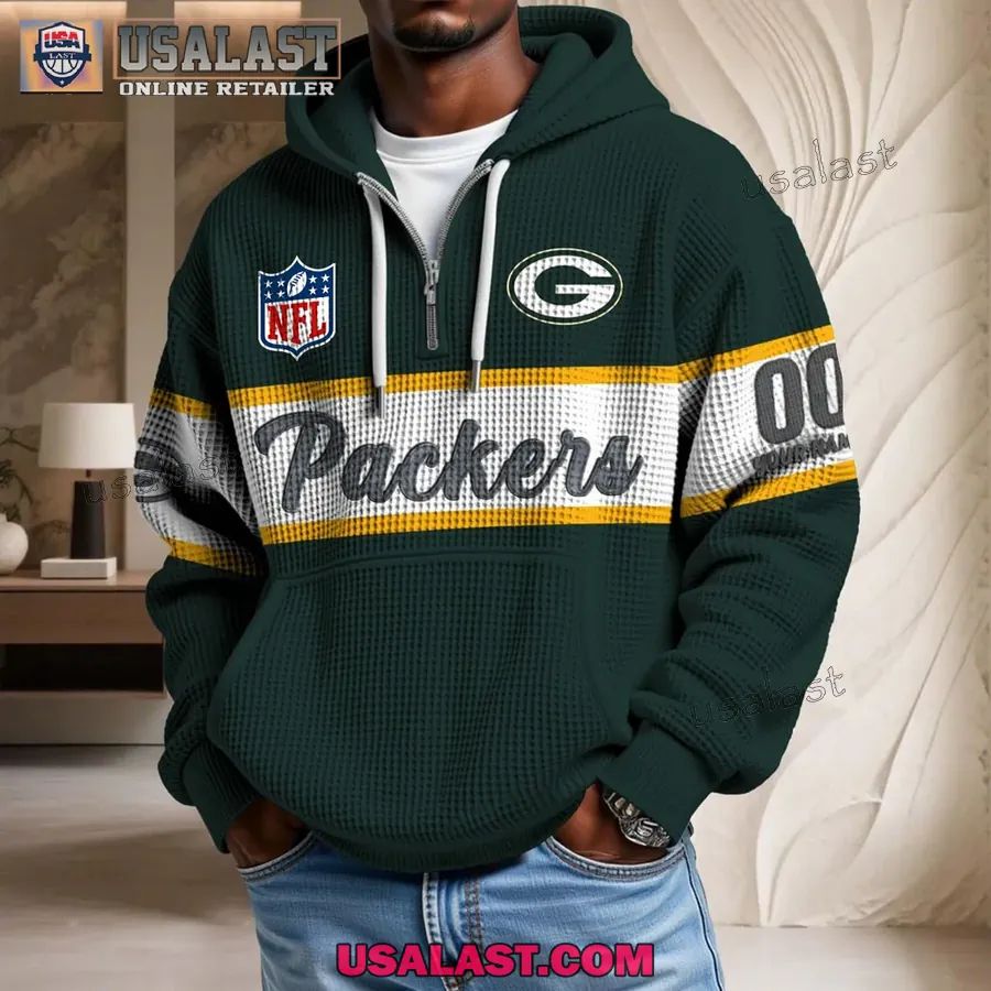 Green Bay Packers Waffle Half Zip - Adult & Kids T-Shirts, Sweatshirts & Hoodies apparel design preview 1