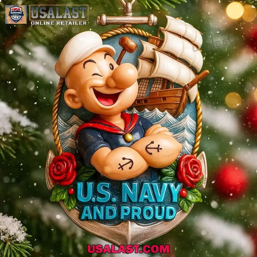 Popeyes US Navy And Proud Christmas Ornament - Adult & Kids T-Shirts, Sweatshirts & Hoodies apparel design preview 1
