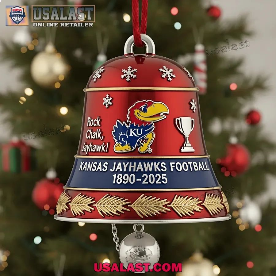 Kansas Jayhawks NCAA Christmas Bell Ornament - Adult & Kids T-Shirts, Sweatshirts & Hoodies apparel design preview 1