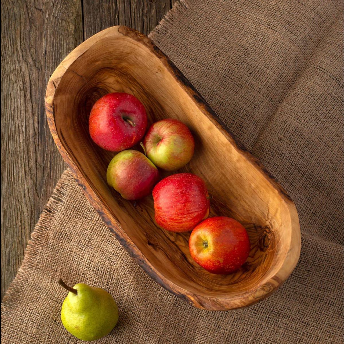 Handcrafted Olive Wood Fruit Bowl Rustic Elegance - Adult & Kids T-Shirts, Sweatshirts & Hoodies apparel design preview 1