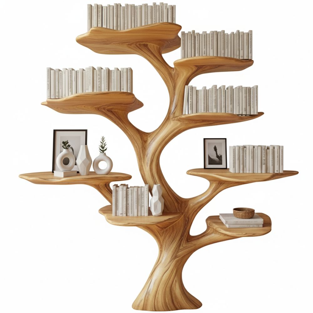 Handcrafted Tree Branch Bookshelf Solid Wood - Adult & Kids T-Shirts, Sweatshirts & Hoodies apparel design preview 1