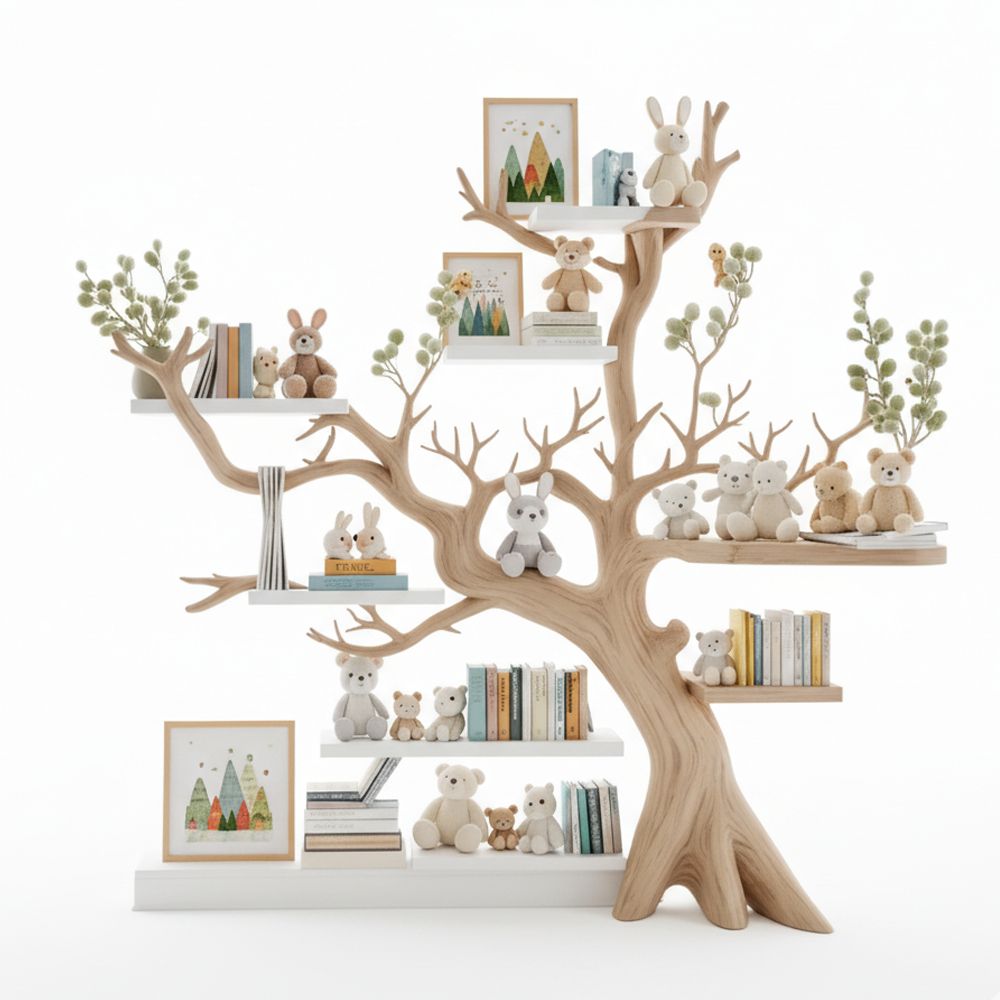 Handmade Tree Bookshelf Natural Wood Kids Bedroom - Adult & Kids T-Shirts, Sweatshirts & Hoodies apparel design preview 1
