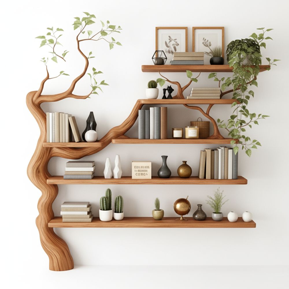 Tree Branch Bookshelf The Essence of Handcrafting - Adult & Kids T-Shirts, Sweatshirts & Hoodies apparel design preview 1