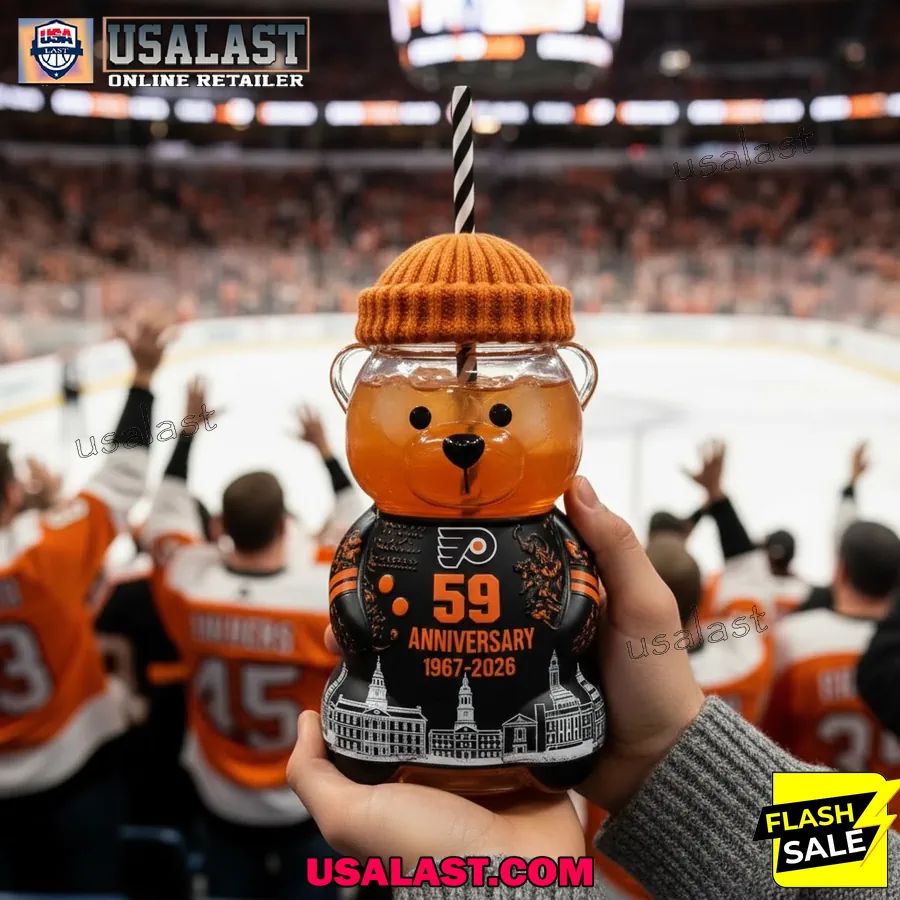 Philadelphia Flyers 59th Anniversary 1967-2026 Bear - Adult & Kids T-Shirts, Sweatshirts & Hoodies apparel design preview 1