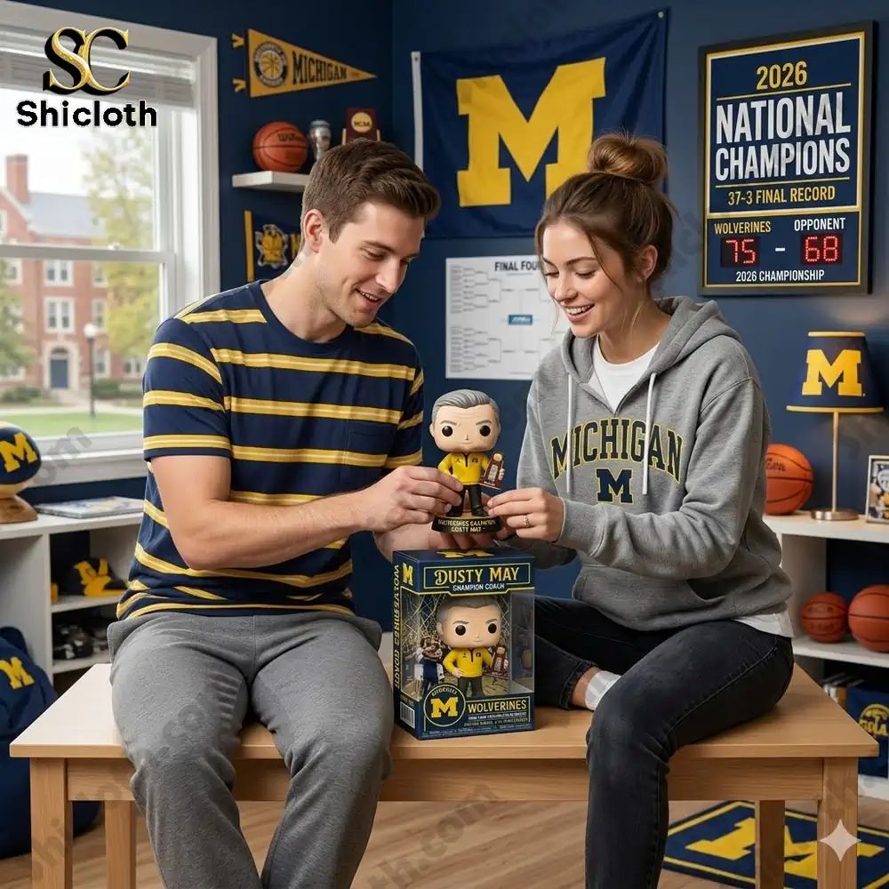 Michigan Wolverines Coach Dusty May NCAA National - Adult & Kids T-Shirts, Sweatshirts & Hoodies apparel design preview 1