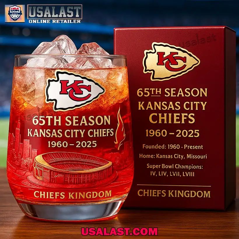 Kansas City Chiefs 65th Season Anniversary Wine Glass - Adult & Kids T-Shirts, Sweatshirts & Hoodies apparel design preview 1