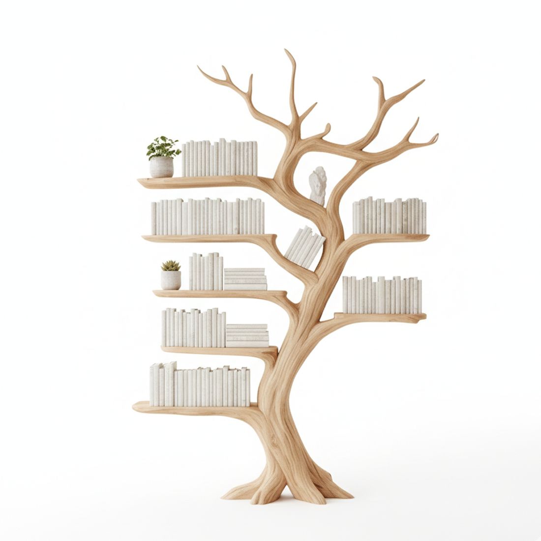 Carved Tree Branch Bookshelf, Handmade Shelf, Rustic - Adult & Kids T-Shirts, Sweatshirts & Hoodies apparel design preview 1