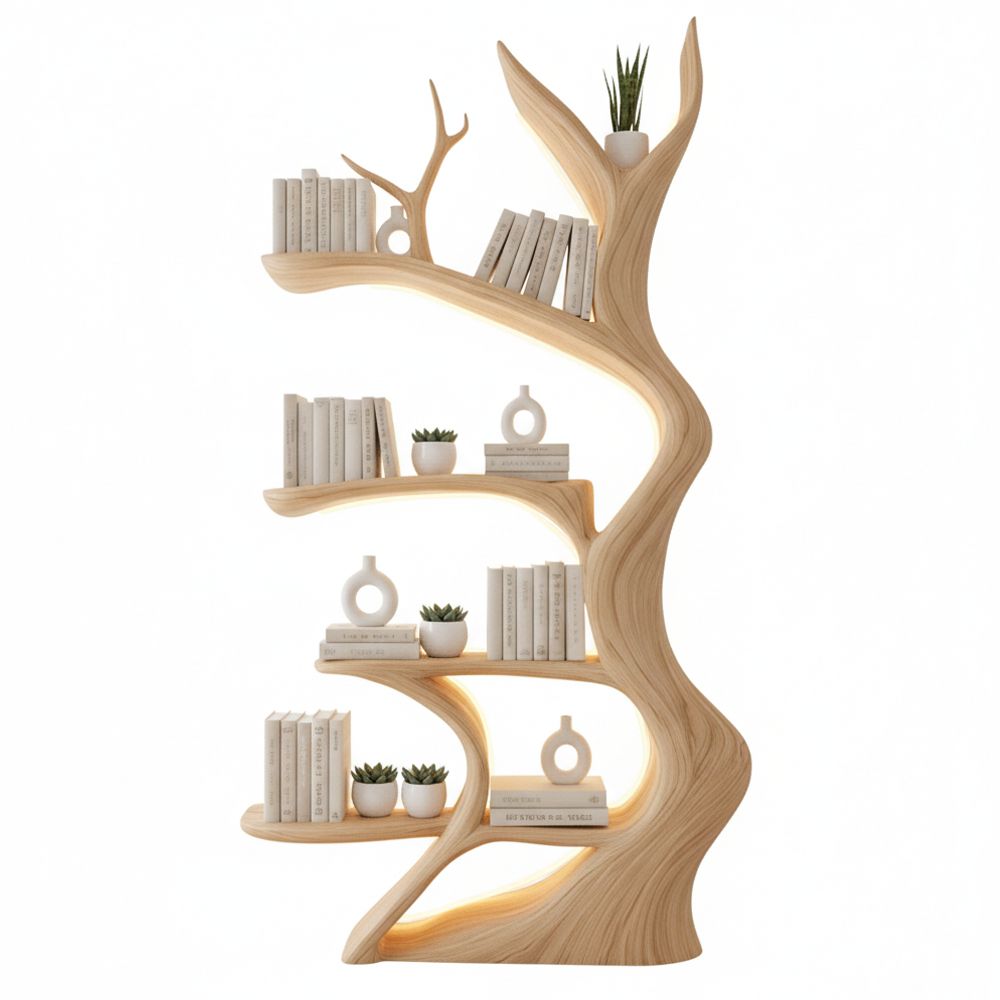 Handcrafted Vertical Wooden Bookcase Rustic Floating - Adult & Kids T-Shirts, Sweatshirts & Hoodies apparel design preview 1