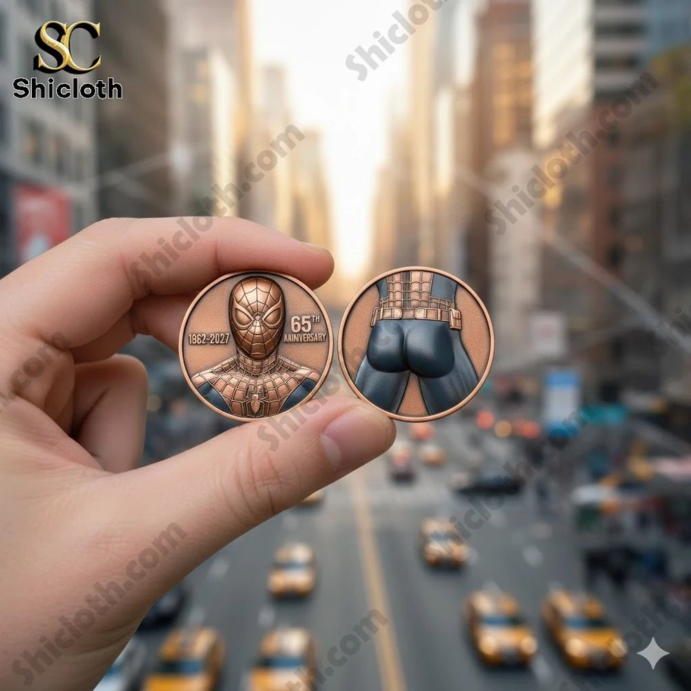 Spiderman 65th Anniversary Collector Coin - Adult & Kids T-Shirts, Sweatshirts & Hoodies apparel design preview 1