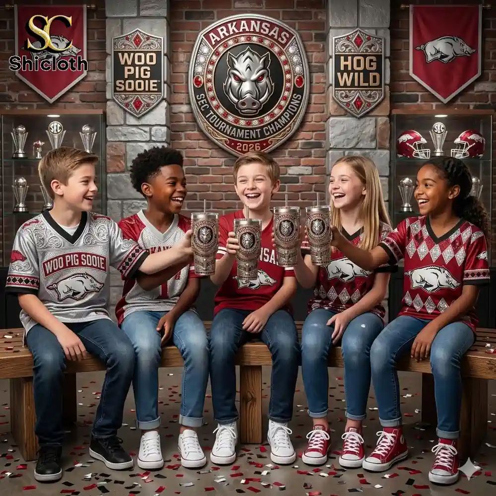 Arkansas Razorbacks 2026 Sec Champions Commemorative - Adult & Kids T-Shirts, Sweatshirts & Hoodies apparel design preview 1