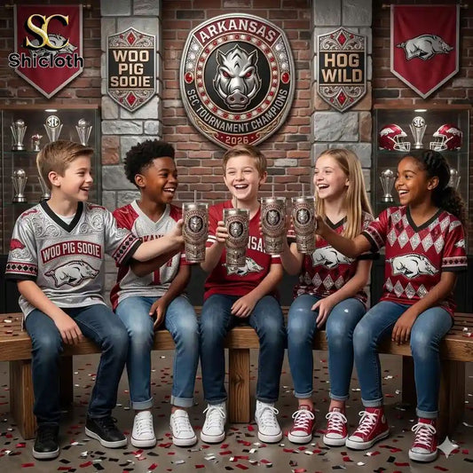 Arkansas Razorbacks 2026 Sec Champions Commemorative - Adult & Kids T-Shirts, Sweatshirts & Hoodies apparel design preview 1