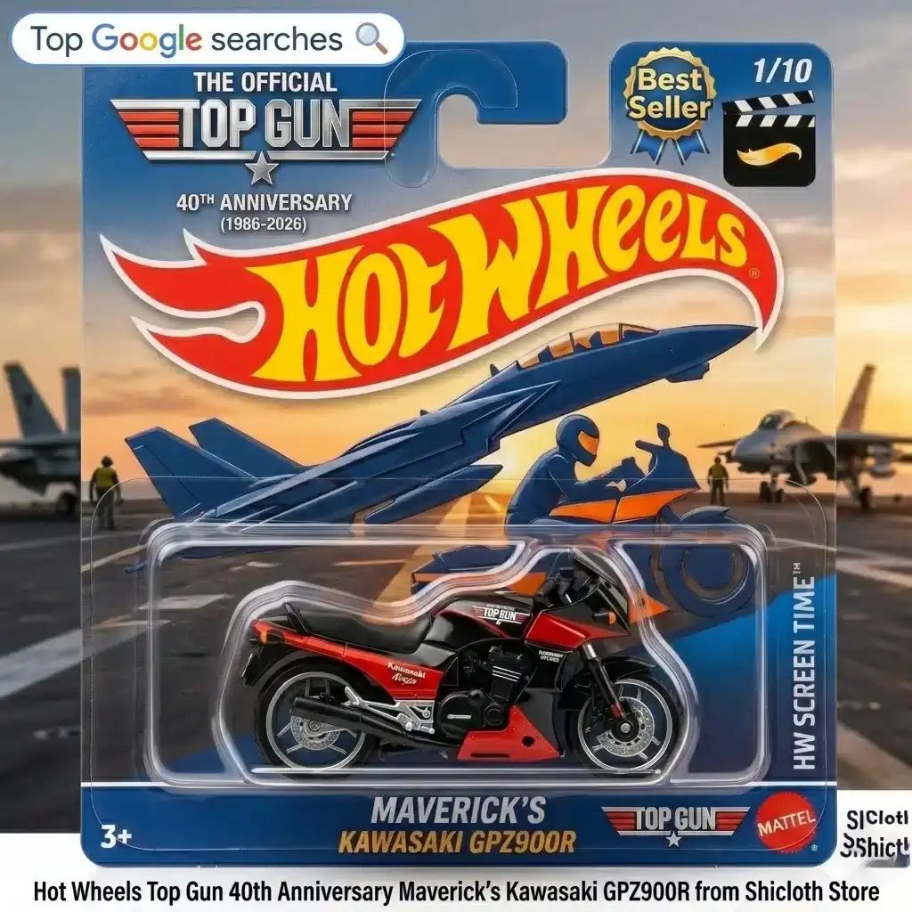 Wheels Top Gun 40th Anniversary Maverick's Kawasaki - Adult & Kids T-Shirts, Sweatshirts & Hoodies apparel design preview 1