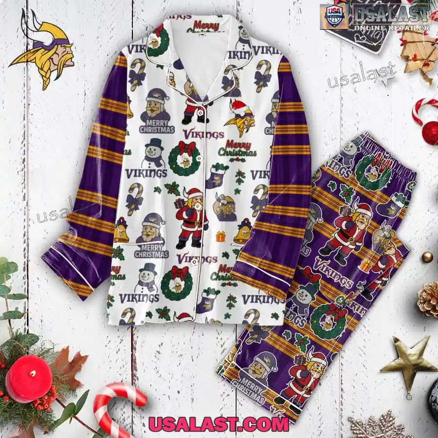 Minnesota Vikings Plaid Button Pajamas Set - Adult & Kids T-Shirts, Sweatshirts & Hoodies apparel design preview 1