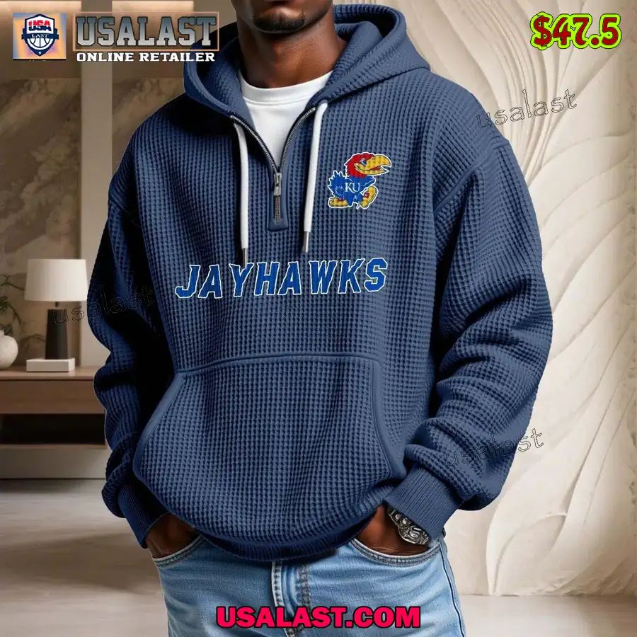 Kansas Jayhawks Waffle Half Zip - Adult & Kids T-Shirts, Sweatshirts & Hoodies apparel design preview 1