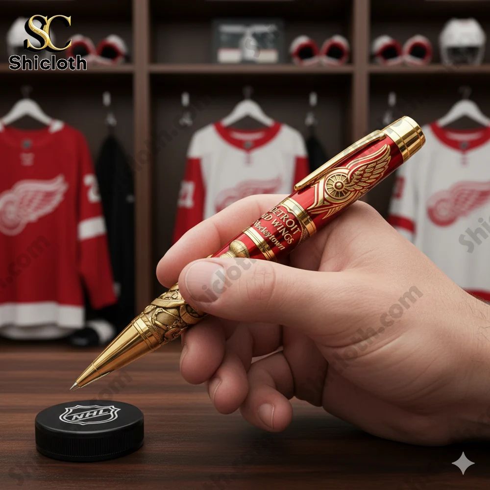 Detroit Red Wings 1926-2026 100th Annversary Pen - Adult & Kids T-Shirts, Sweatshirts & Hoodies apparel design preview 1