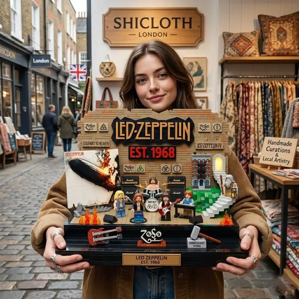 Led Zeppelin Stairway To Heaven Building Brick Set - Adult & Kids T-Shirts, Sweatshirts & Hoodies apparel design preview 1