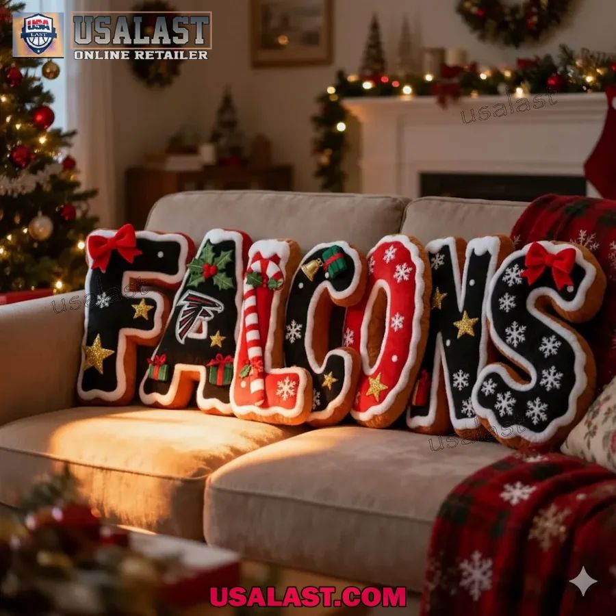 Atlanta Falcons Christmas Plush Pillow - Adult & Kids T-Shirts, Sweatshirts & Hoodies apparel design preview 1