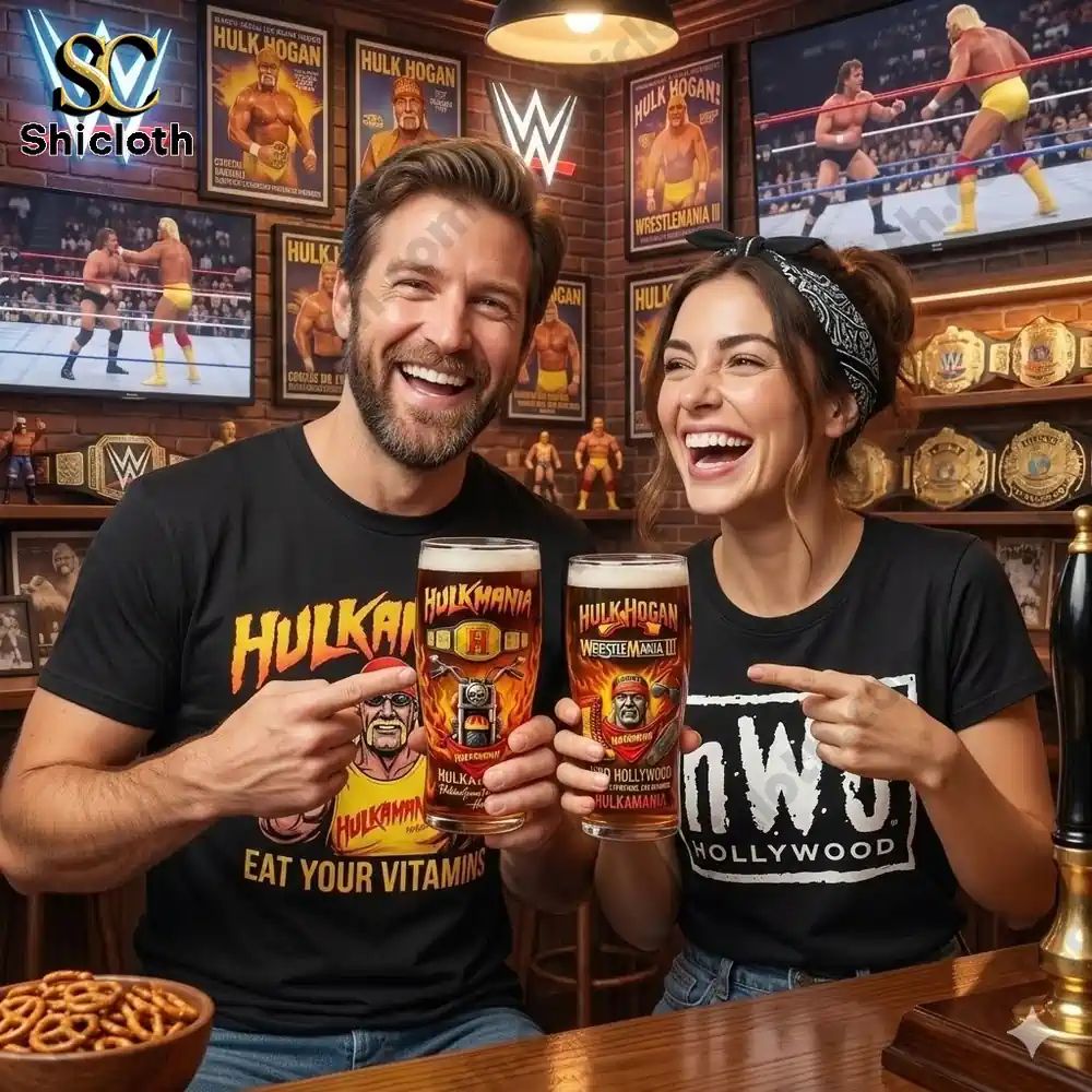 Wrestling Legends Signature Collector Beer Glass - Adult & Kids T-Shirts, Sweatshirts & Hoodies apparel design preview 1