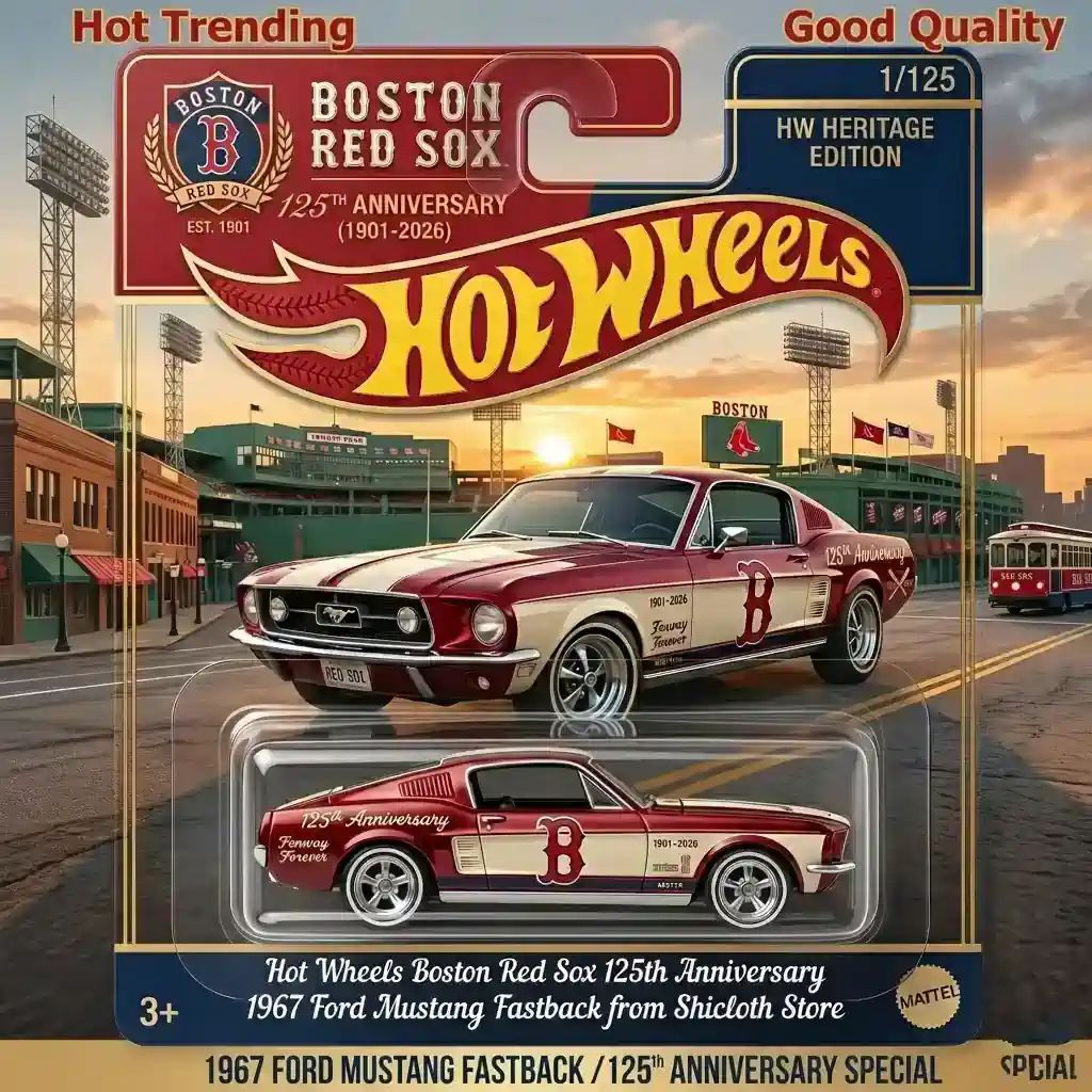 Wheels Boston Red Sox 125th Anniversary 1967 Ford - Adult & Kids T-Shirts, Sweatshirts & Hoodies apparel design preview 1