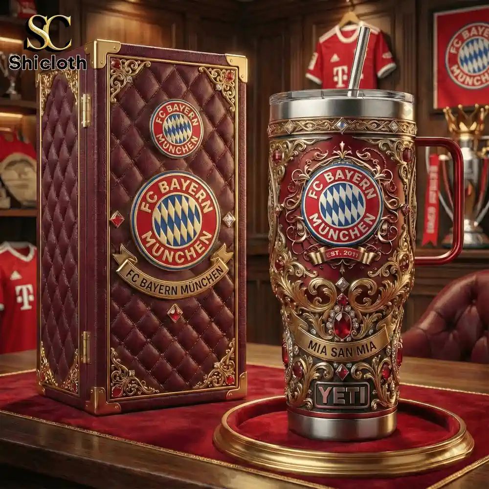 FC Bayern München Mia San 40oz Tumbler With Handle - Adult & Kids T-Shirts, Sweatshirts & Hoodies apparel design preview 1