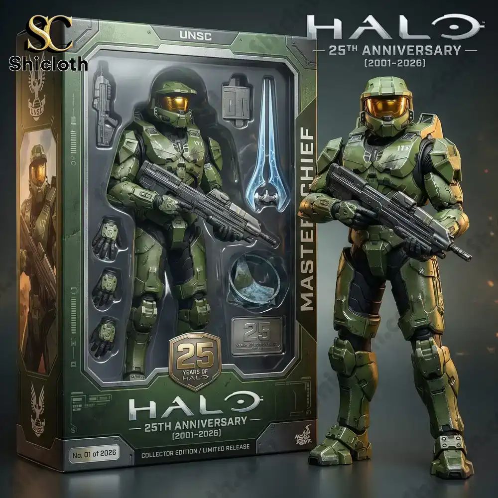 Halo Master Chief 25th Anniversary Pop! Figure - Adult & Kids T-Shirts, Sweatshirts & Hoodies apparel design preview 1