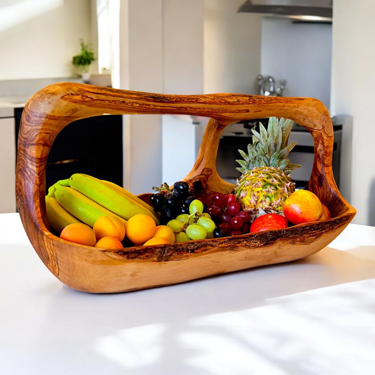 VerdantGrain Hand-Carved Olive Wood Fruit Basket with - Adult & Kids T-Shirts, Sweatshirts & Hoodies apparel design preview 1