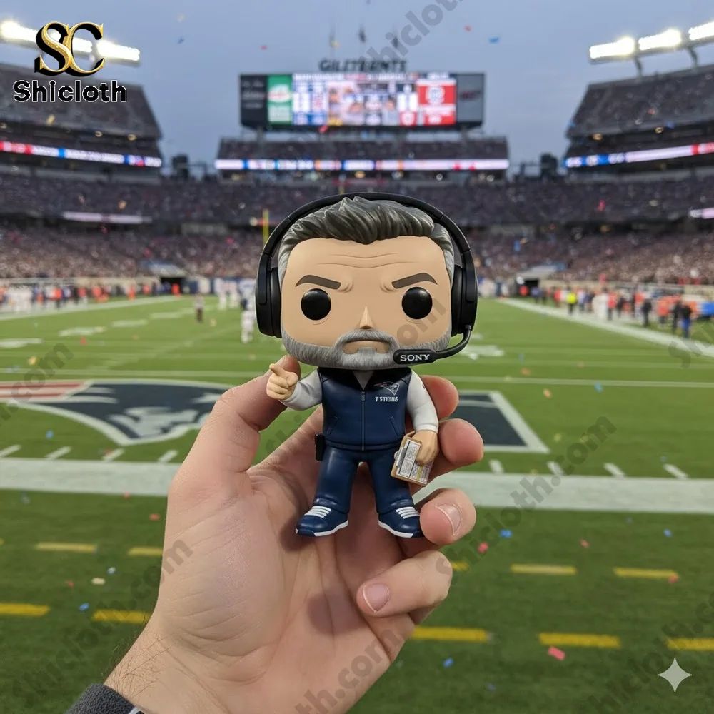 Mike Vrabel 2025 Coach of the Year Collectible Doll - Adult & Kids T-Shirts, Sweatshirts & Hoodies apparel design preview 1