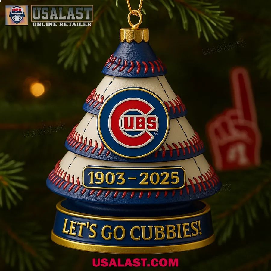 Chicago Cubs 1903-2025 Anniversary Christmas Tree - Adult & Kids T-Shirts, Sweatshirts & Hoodies apparel design preview 1