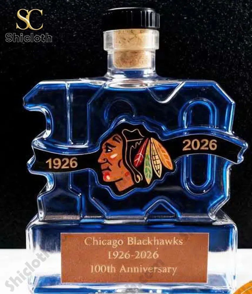 Chicago Blackhawks 100th Anniversary Bottle - Adult & Kids T-Shirts, Sweatshirts & Hoodies apparel design preview 1
