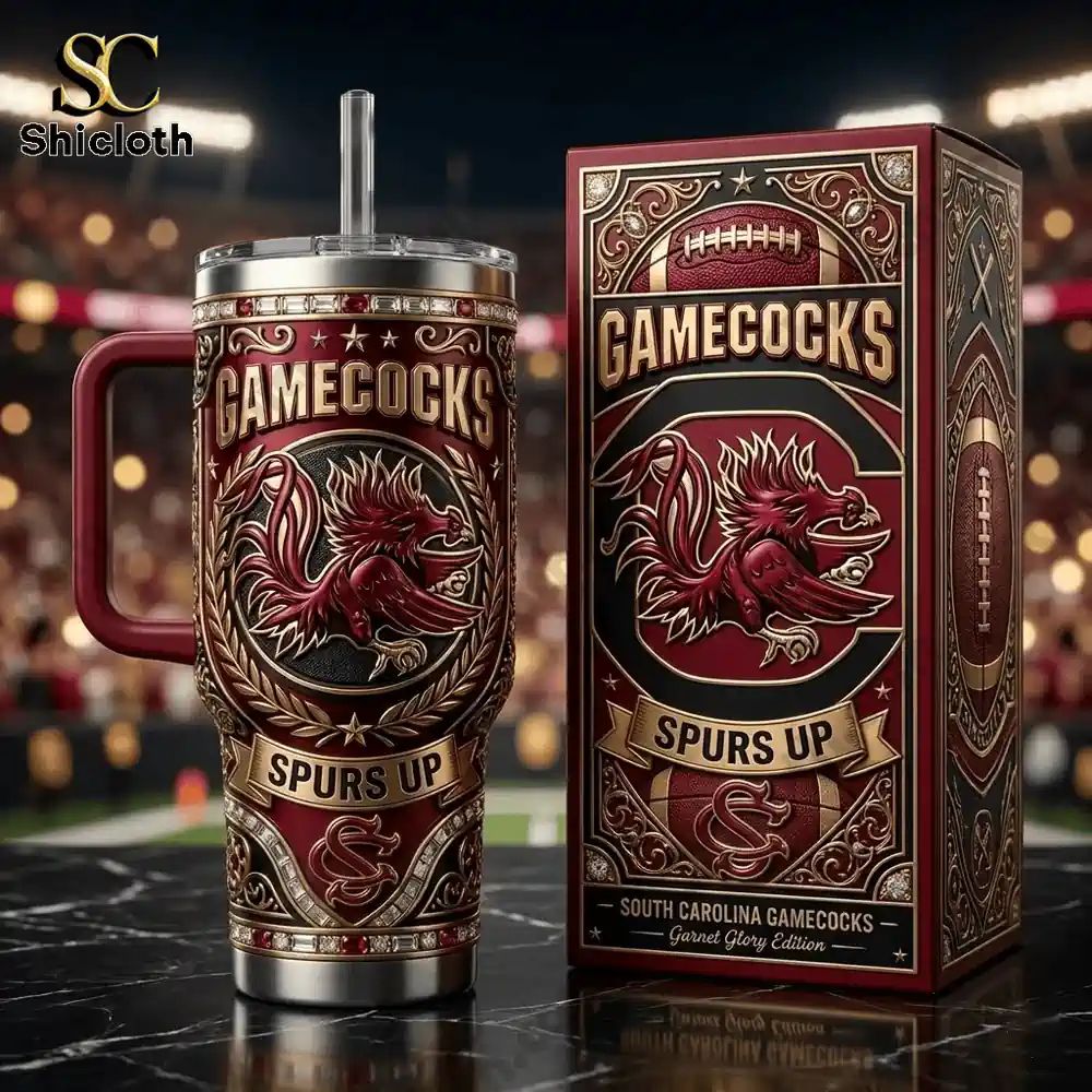 South Carolina Gamecocks Spurs up 40oz Tumbler With - Adult & Kids T-Shirts, Sweatshirts & Hoodies apparel design preview 1