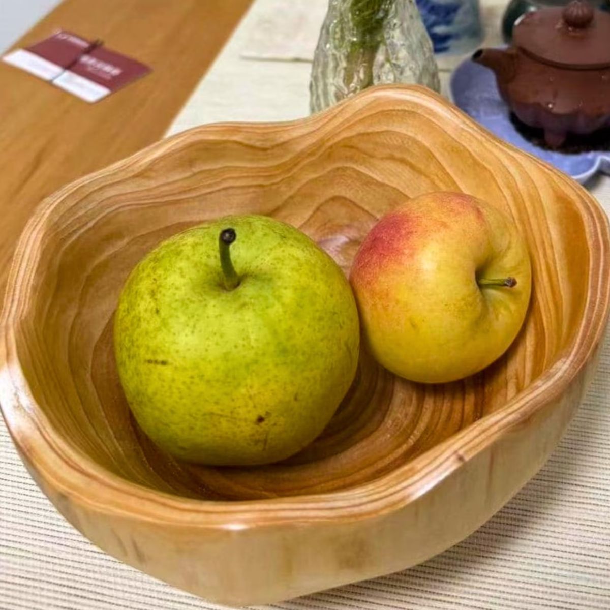 Hand-Carved Natural Wood Freeform Serving Bowl - Adult & Kids T-Shirts, Sweatshirts & Hoodies apparel design preview 1